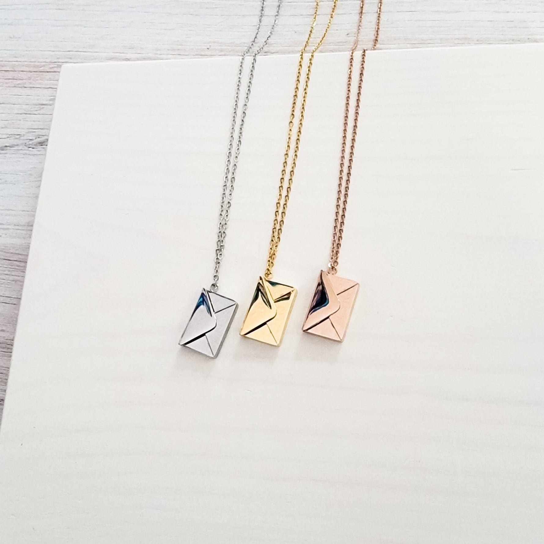 Secret Letter Necklace (Silver, Gold, Rose Gold, or Black) and Optional Extra Letters, 1 Total, Metal Blank 26 - 