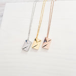 Secret Letter Necklace (Silver, Gold, Rose Gold, or Black) and Optional Extra Letters, 1 Total, Metal Blank 26 - 