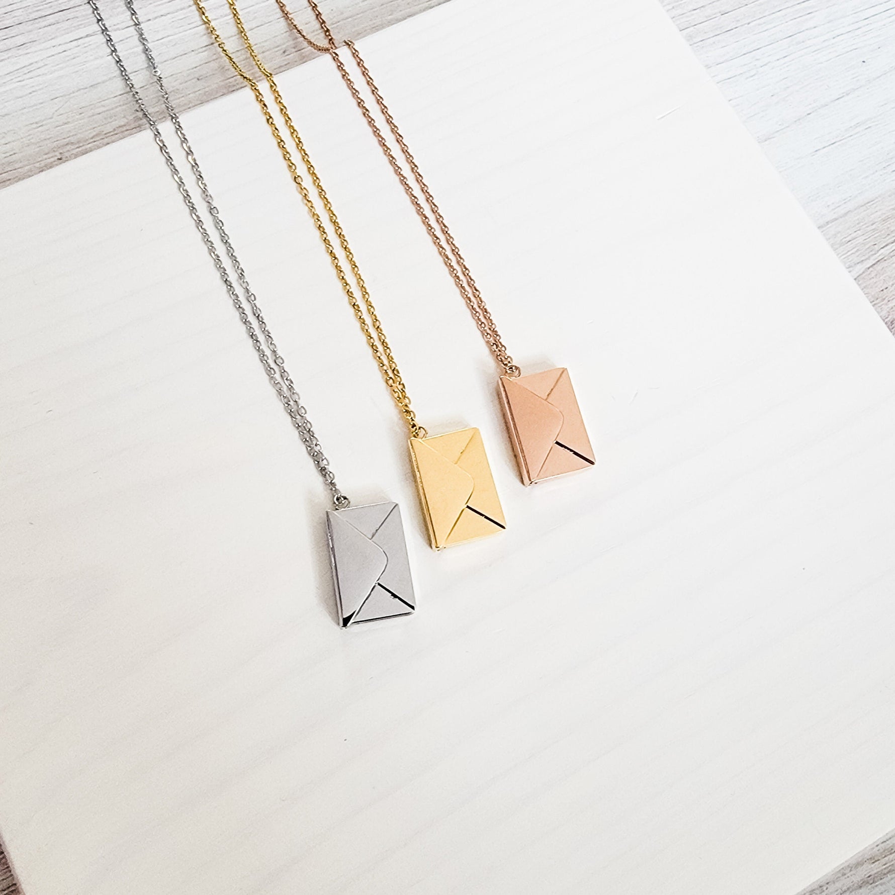 Secret Letter Necklace (Silver, Gold, Rose Gold, or Black) and Optional Extra Letters, 1 Total, Metal Blank 26 - 