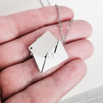 Secret Letter Necklace (Silver, Gold, Rose Gold, or Black) and Optional Extra Letters, 1 Total, Metal Blank 26 - 