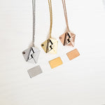 Secret Letter Necklace (Silver, Gold, Rose Gold, or Black) and Optional Extra Letters, 1 Total, Metal Blank 26 - 