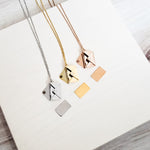 Secret Letter Necklace (Silver, Gold, Rose Gold, or Black) and Optional Extra Letters, 1 Total, Metal Blank 26 - 