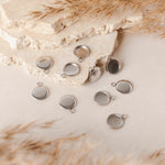 Silver 12mm Stainless Steel Charm Bezels, 10 Pieces, Charm 50 - 