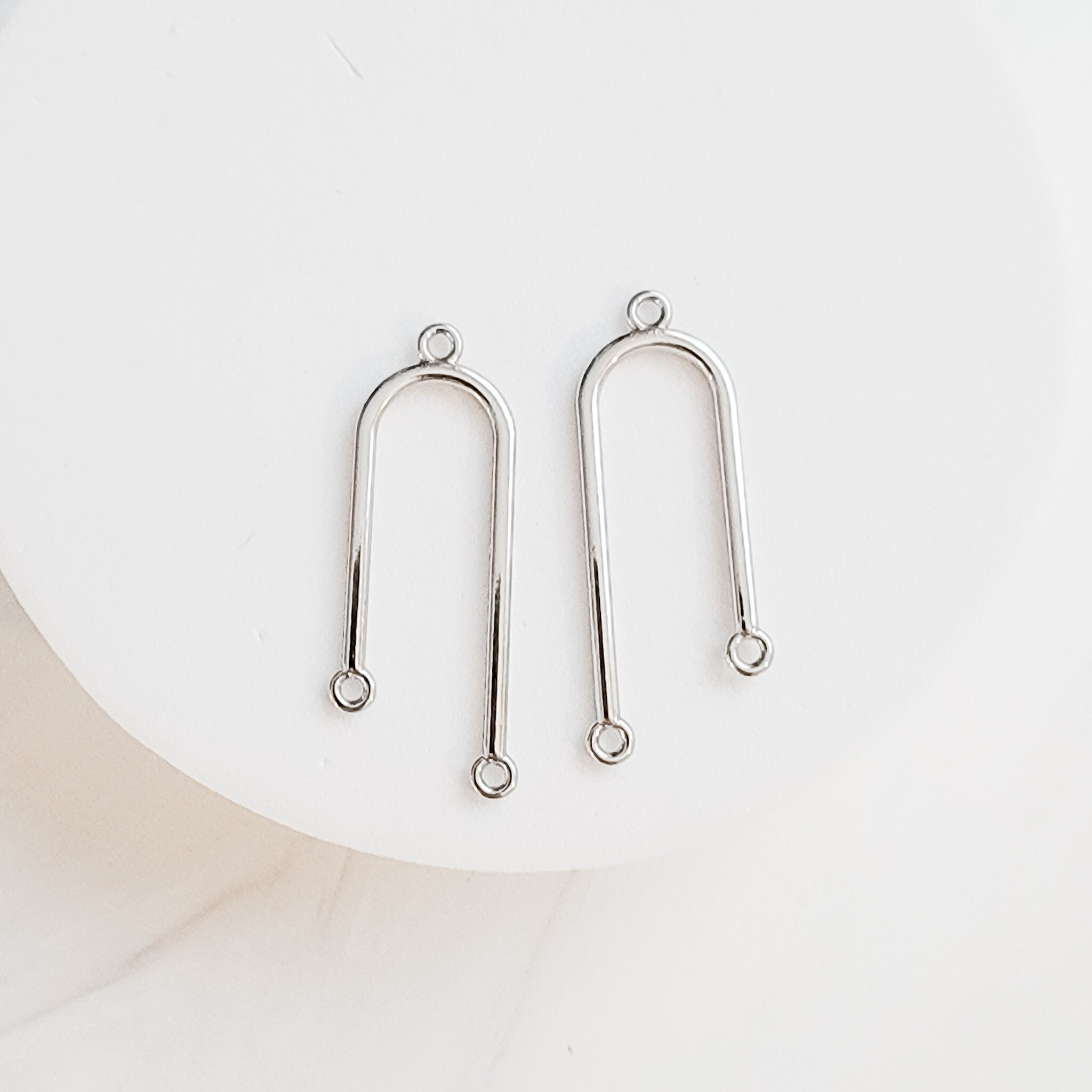 Silver Asymmetrical Alloy Arches, 10 Pieces, Connector 79 - 