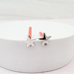 Silver Brass Star Stud with Loop (Sterling Silver Post), 10 Pieces, Stud 107 - 