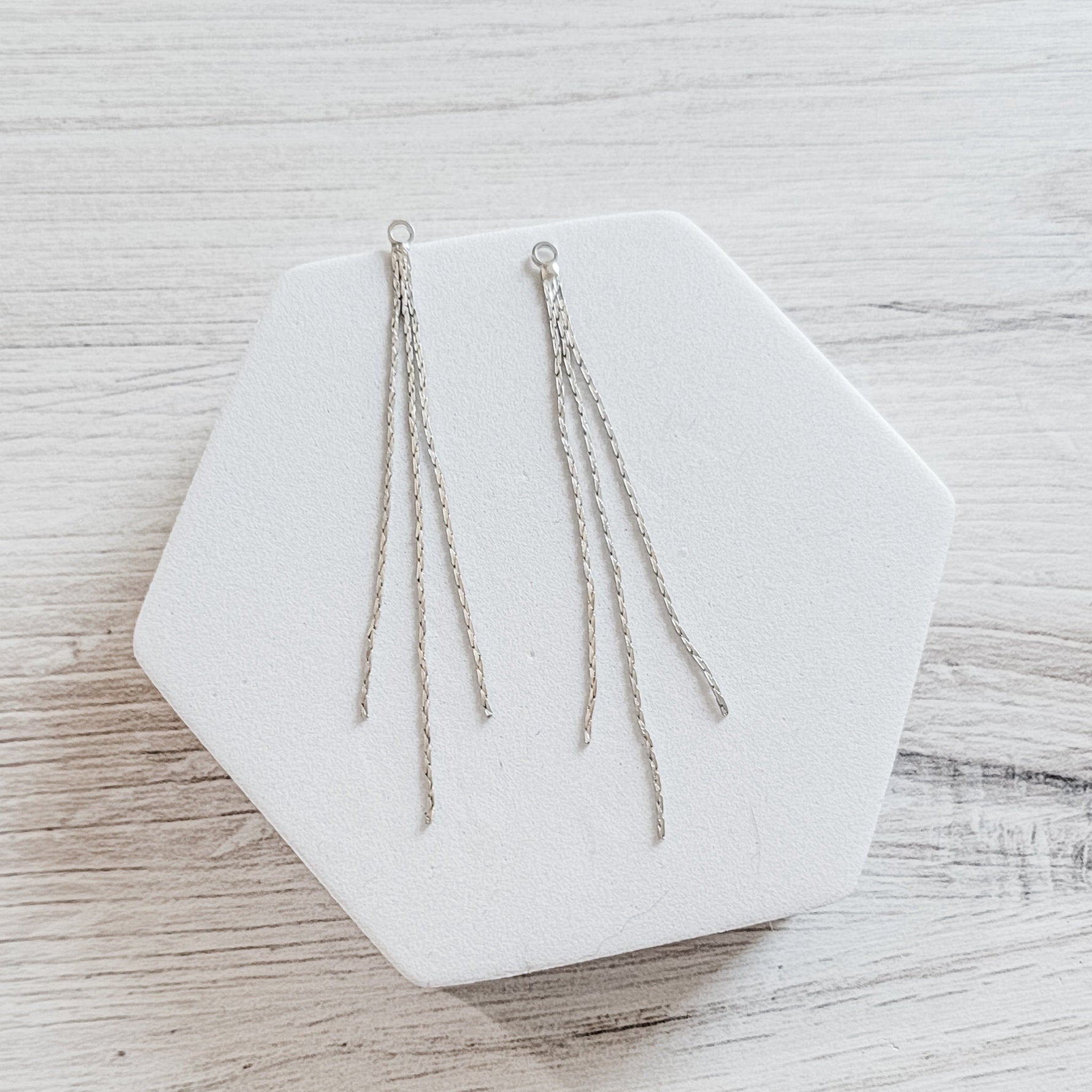 Silver Brass Triple Chain Pendant, 10 Pieces, Charm 83 - 