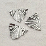 Silver Brushed Brass Triangle Art Deco Charms, 10 Pieces, Charm 97 - 
