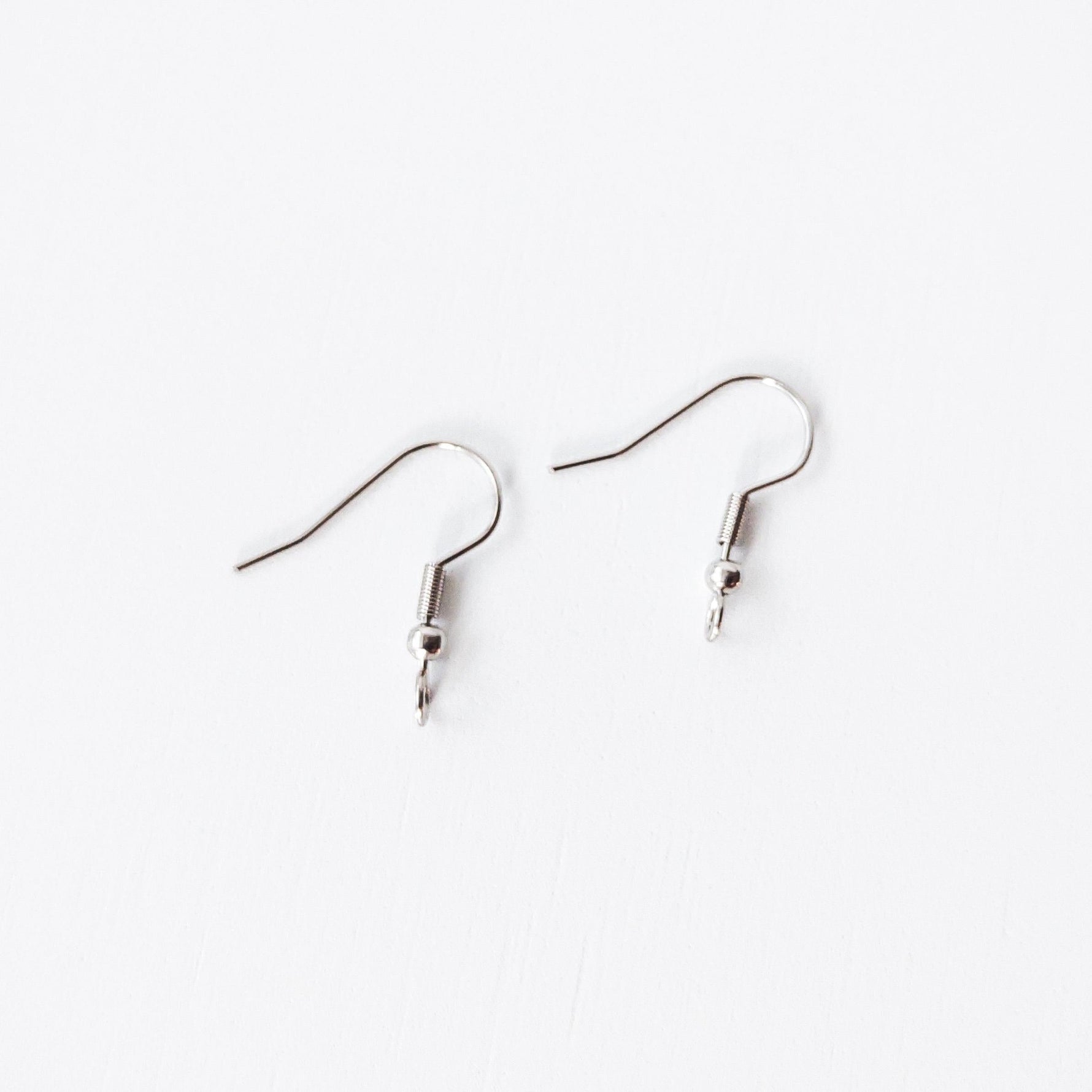 Silver Classic Forward - Facing Stainless Ear Wires, 20 Pieces, Earring Hook 10 - 