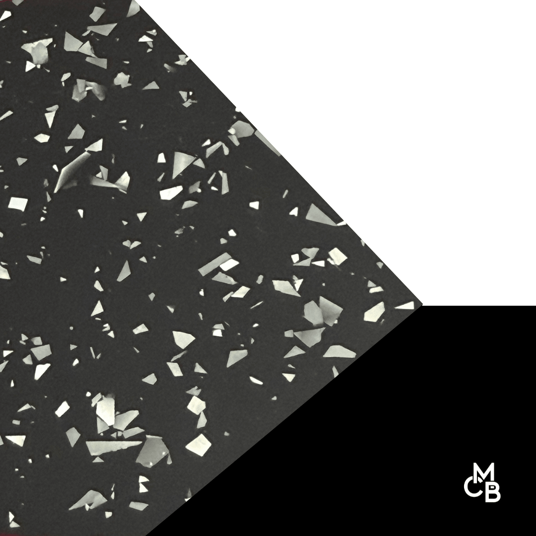 Silver Flakes on Matte Black Luxe Cast Acrylic | Matte Acrylic Sheet | CMB Acrylic