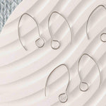 Silver Large Loop V Ear Wires (5mm Surgical Stainless Steel Marquise Hooks), 20 Pieces, Earring Hook 58 - 