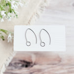 Silver Large Loop V Ear Wires (5mm Surgical Stainless Steel Marquise Hooks), 20 Pieces, Earring Hook 58 - 
