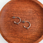 Silver Medium Half Hoop with Perpendicular Loop, 10 Pieces, Hoop 4 - 
