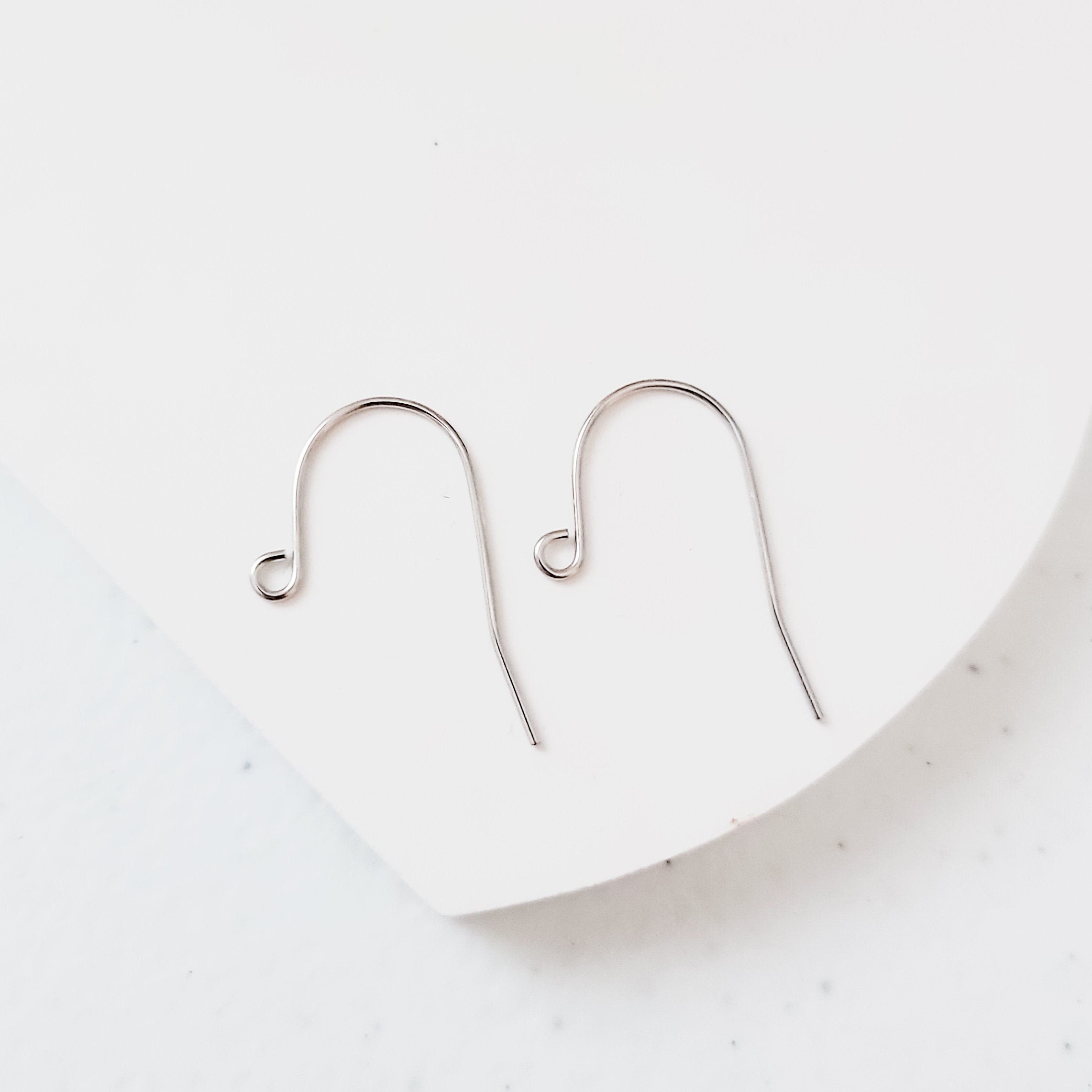 Silver Minimalist Sheperds Stainless Steel Earring Hooks, 20 Pieces, Earring Hook 84 - 