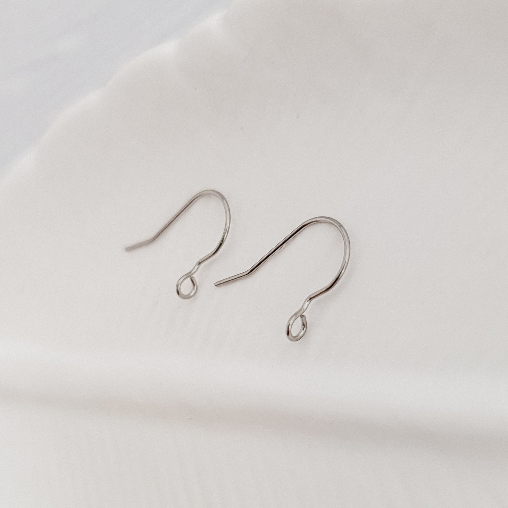 Silver Modern Forward - Facing Stainless Steel Ear Wires, 20 Pieces, Earring Hook 2 - 
