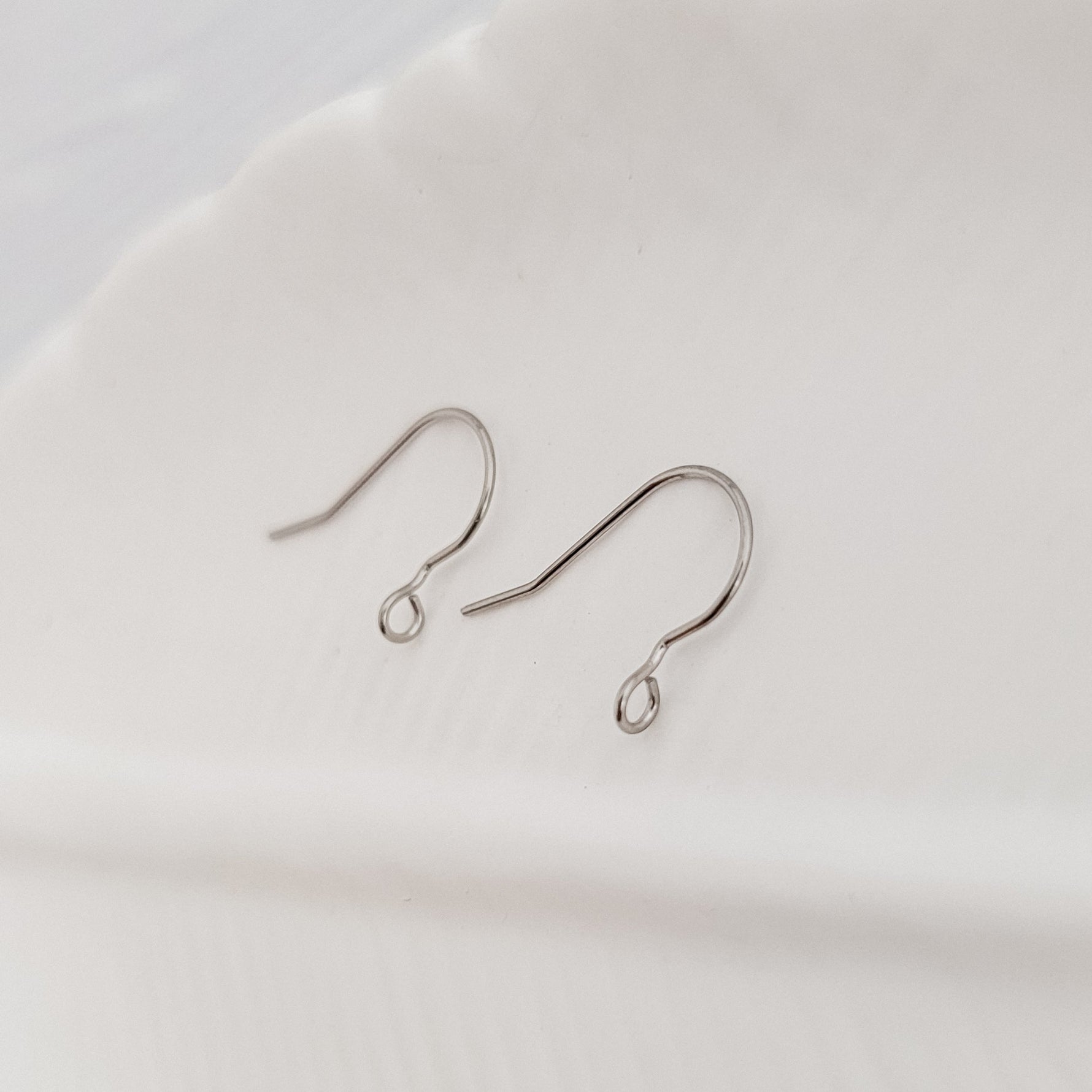 Silver Modern Forward - Facing Stainless Steel Ear Wires, 20 Pieces, Earring Hook 2 - 