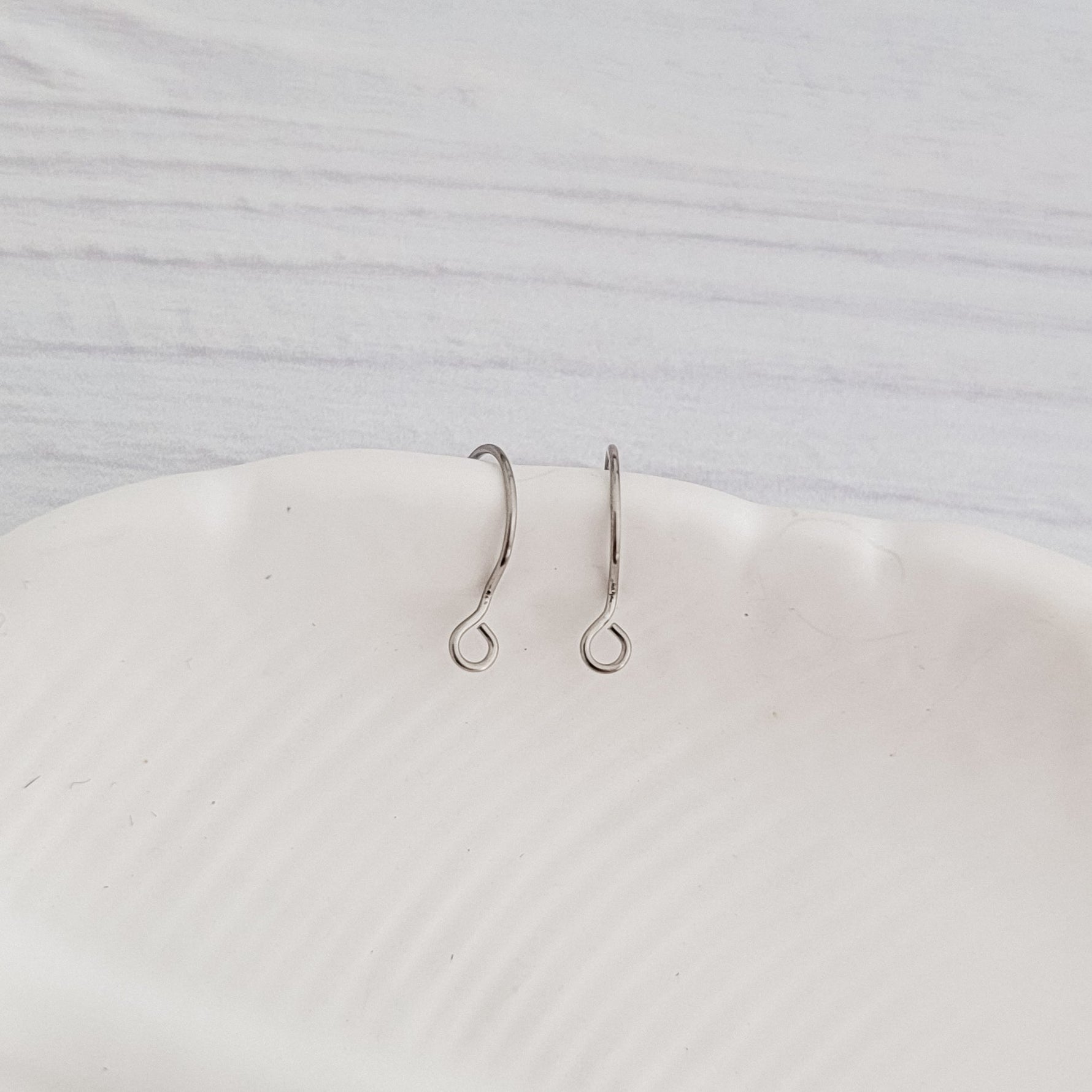 Silver Modern Forward - Facing Stainless Steel Ear Wires, 20 Pieces, Earring Hook 2 - 