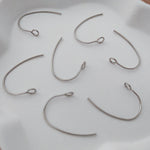 Silver Modern Forward - Facing Stainless Steel Ear Wires, 20 Pieces, Earring Hook 28 - 