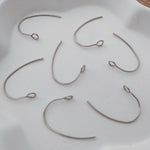 Silver Modern Forward - Facing Stainless Steel Ear Wires, 20 Pieces, Earring Hook 28 - 