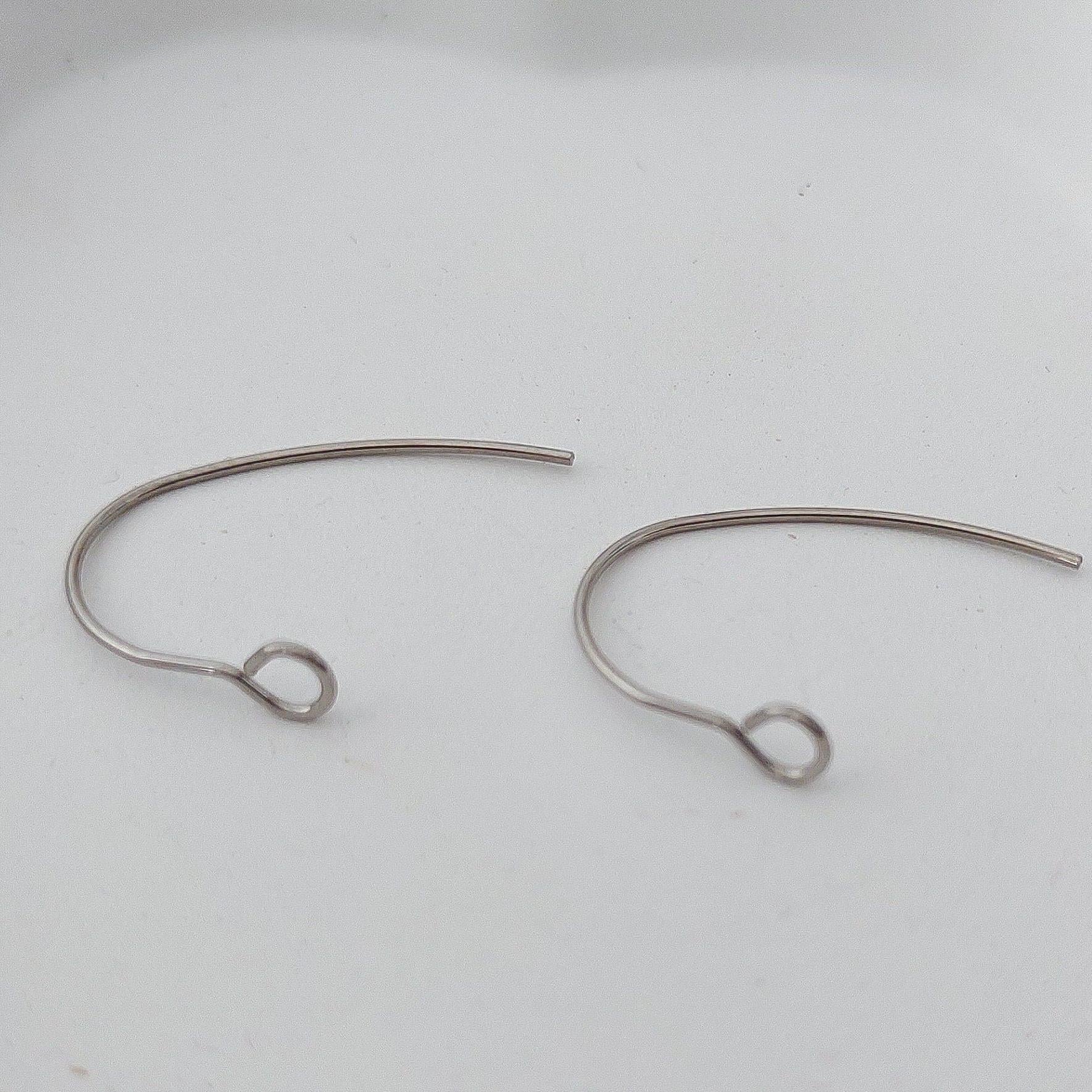 Silver Modern Forward - Facing Stainless Steel Ear Wires, 20 Pieces, Earring Hook 28 - 