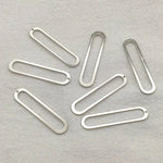 Silver Open Elongated Oval , 10 Pieces, Charm 79 - 