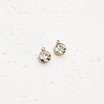 Silver Petite Rhinestone 6mm Circle Charm, 10 Pieces, Charm 25 - 