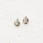 Silver Petite Rhinestone 6mm Circle Charm, 10 Pieces, Charm 25 - 