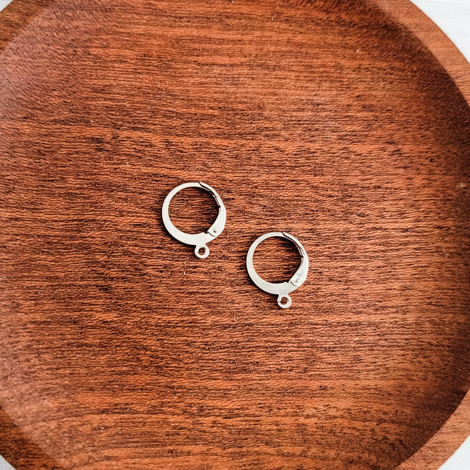 Silver Rounded Leverback Stainless Steel Earring Hook, 20 Pieces, Earring Hook 4 - 