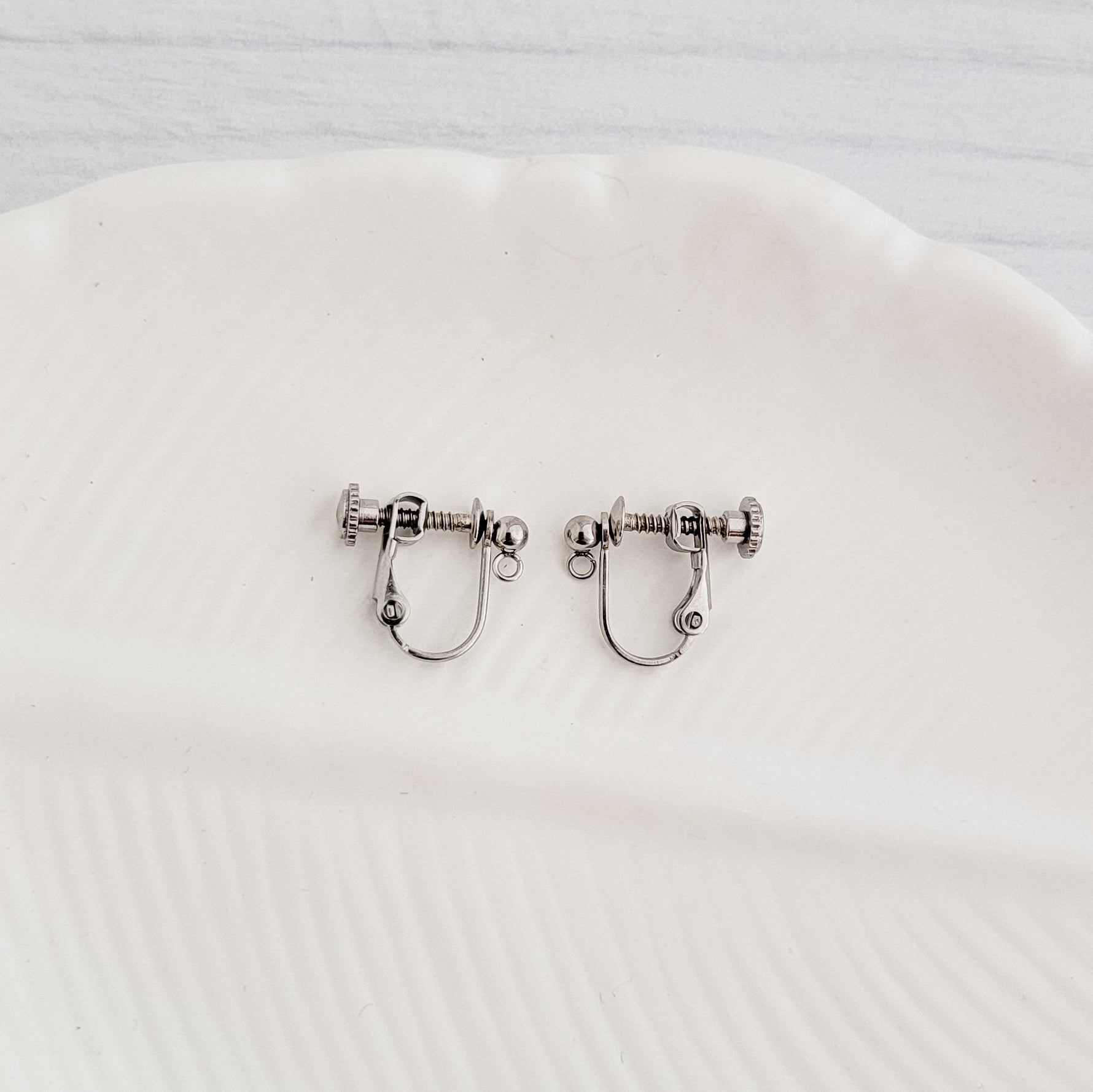 Silver Screw - Back Stainless Steel Clip - Ons, 10 Pieces, Earring Hook 8 - 