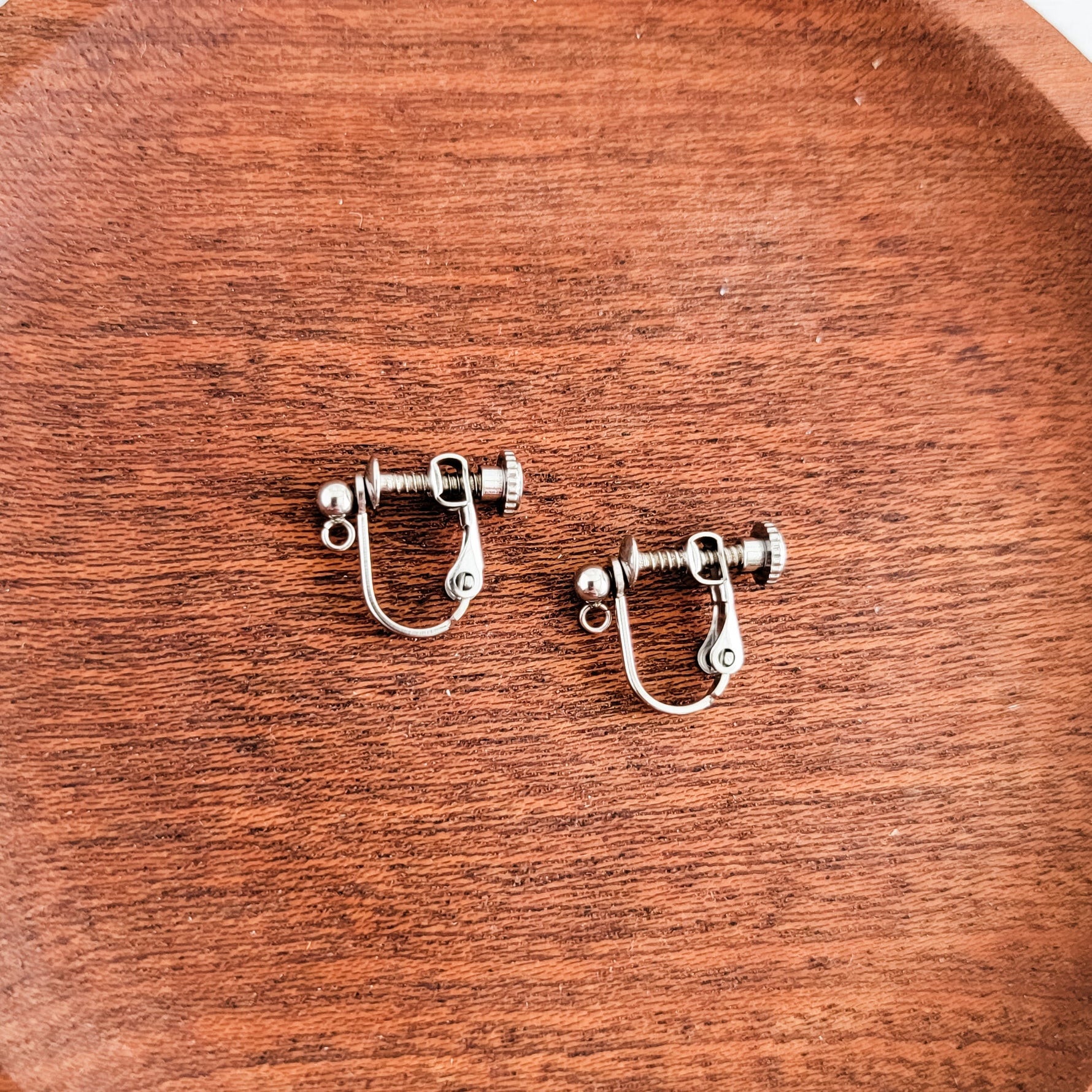 Silver Screw - Back Stainless Steel Clip - Ons, 10 Pieces, Earring Hook 8 - 