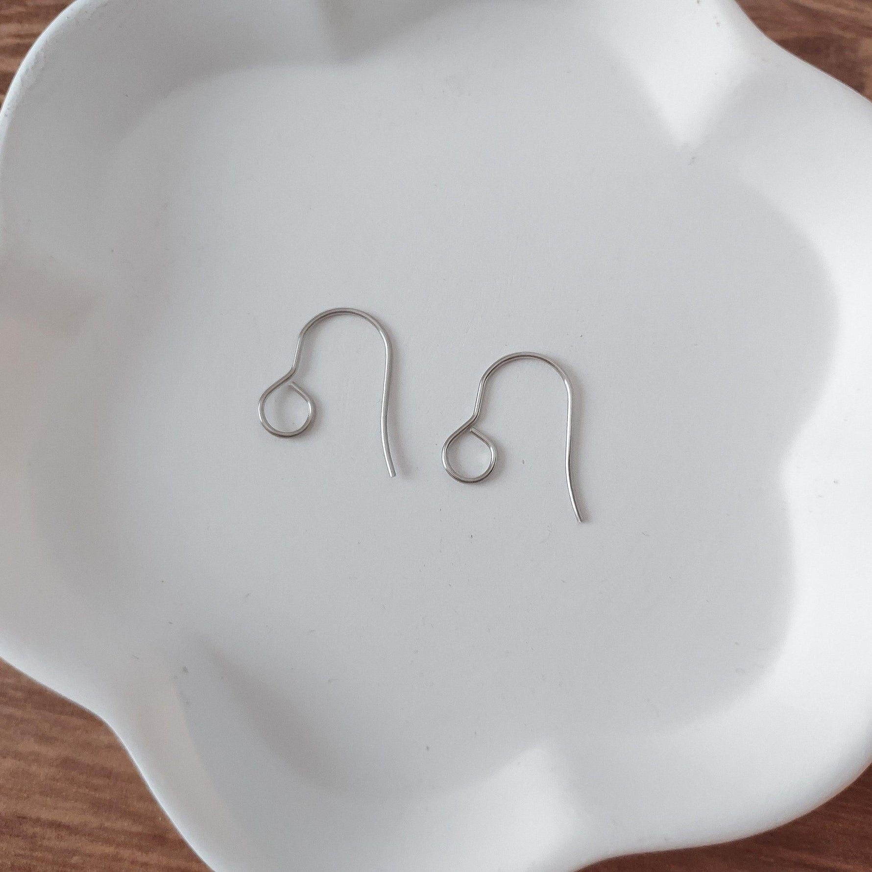 Silver Signature Large Loop Stainless Steel Ear Wires (5mm), 20 Pieces, Earring Hook 18 - 
