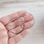 Silver Split Circle 1 - Hole Brushed Brass Pendant, 10 Pieces, Charm 53 - 