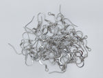 Silver Stainless Steel Ear Wires 2.5mm Hole (Hammered Flat French Style), 20 Pieces, Earring Hook 43 - 