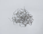 Silver Stainless Steel Ear Wires 2.5mm Hole (Hammered Flat French Style), 20 Pieces, Earring Hook 43 - 