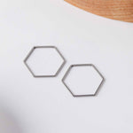 Silver Stainless Steel Hexagon Linking Rings (Smooth), 10 Pieces, Connector 27 - 