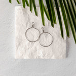 Silver Stainless Steel Round Fringe Hoop, 2 Pieces, Connector 68 - 