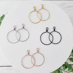 Silver Stainless Steel Round Fringe Hoop, 2 Pieces, Connector 68 - 