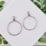 Silver Stainless Steel Round Fringe Hoop, 2 Pieces, Connector 68 - 