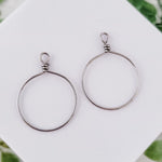 Silver Stainless Steel Round Fringe Hoop, 2 Pieces, Connector 68 - 