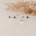 Silver Stainless Steel Star Stud with Loop, 10 Pieces, Stud 91 - 