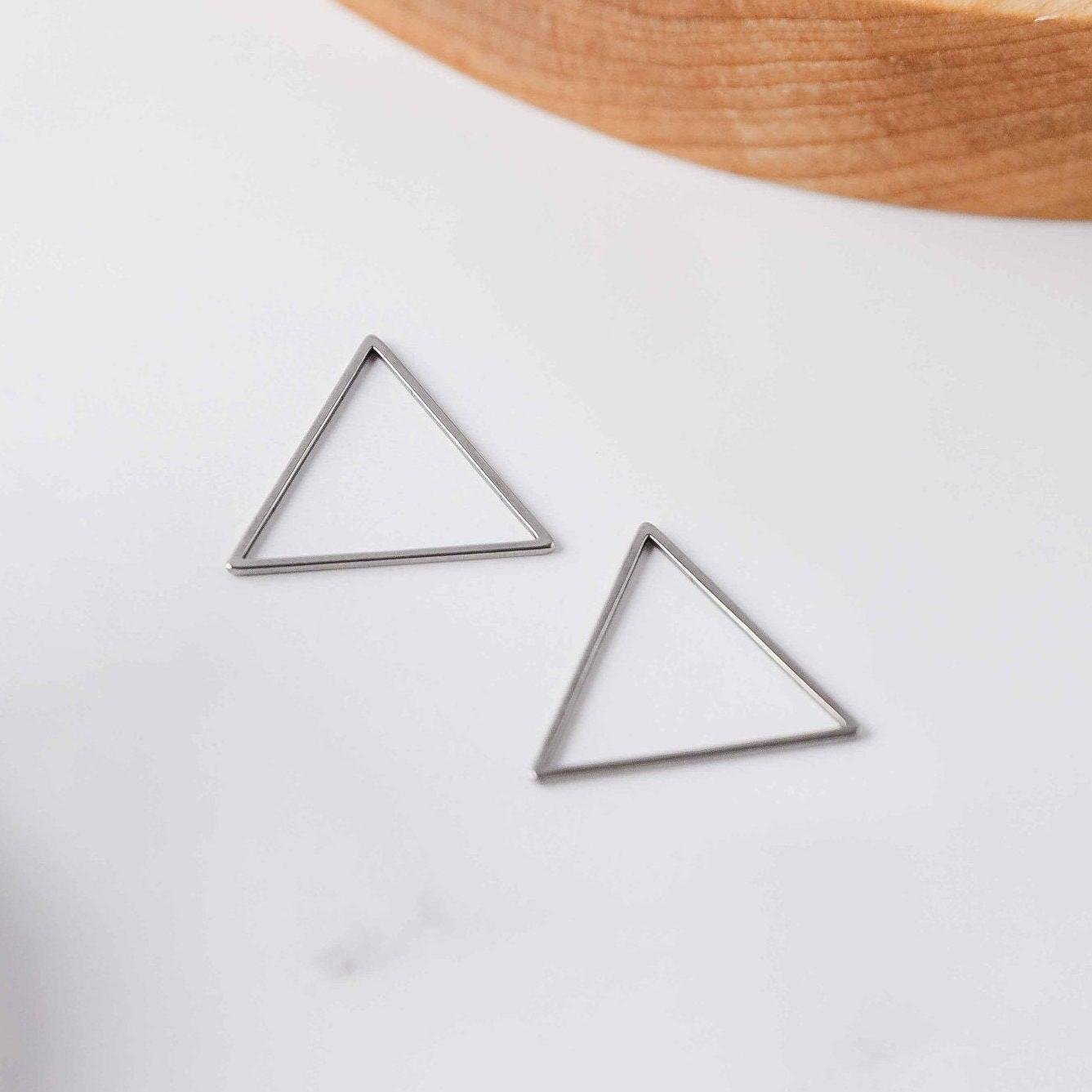 Silver Stainless Triangle Linking Rings (Smooth), 10 Pieces, Connector 24 - 