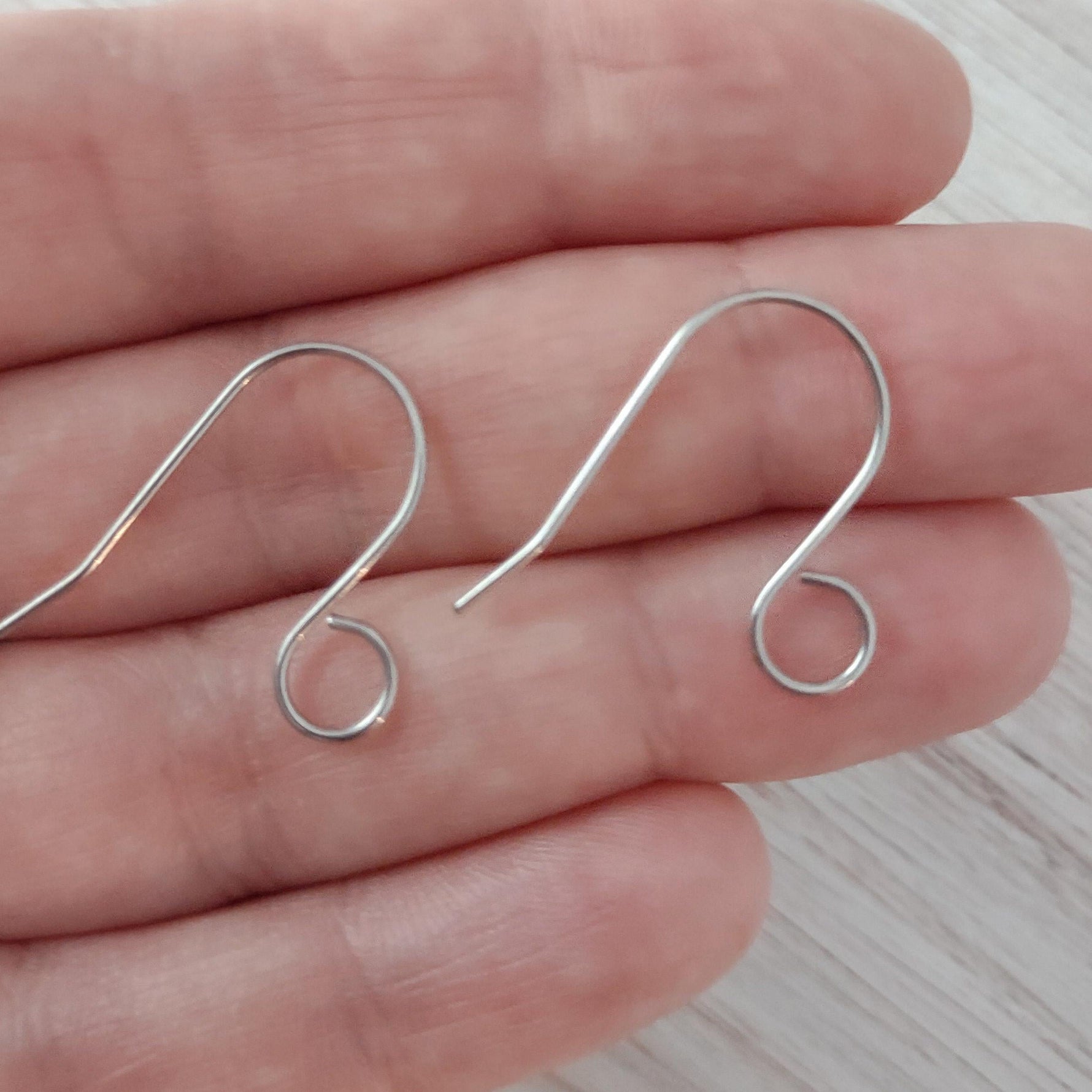 Silver Statement Large Loop Stainless Steel Ear Wires (6mm), 20 Pieces, Earring Hook 12 - 