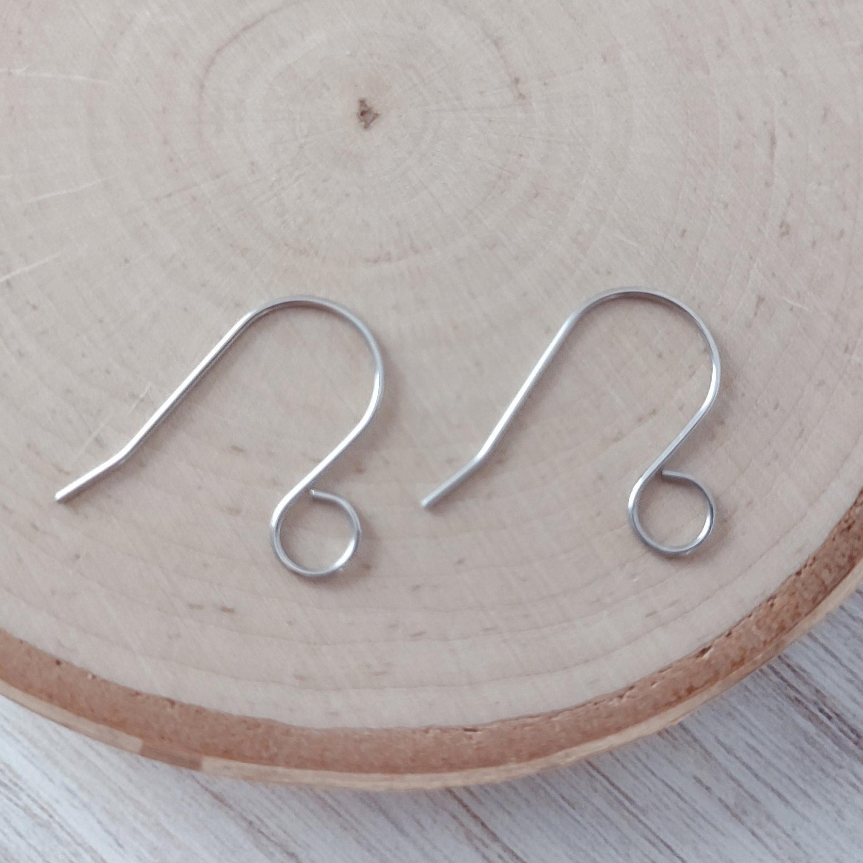 Silver Statement Large Loop Stainless Steel Ear Wires (6mm), 20 Pieces, Earring Hook 12 - 