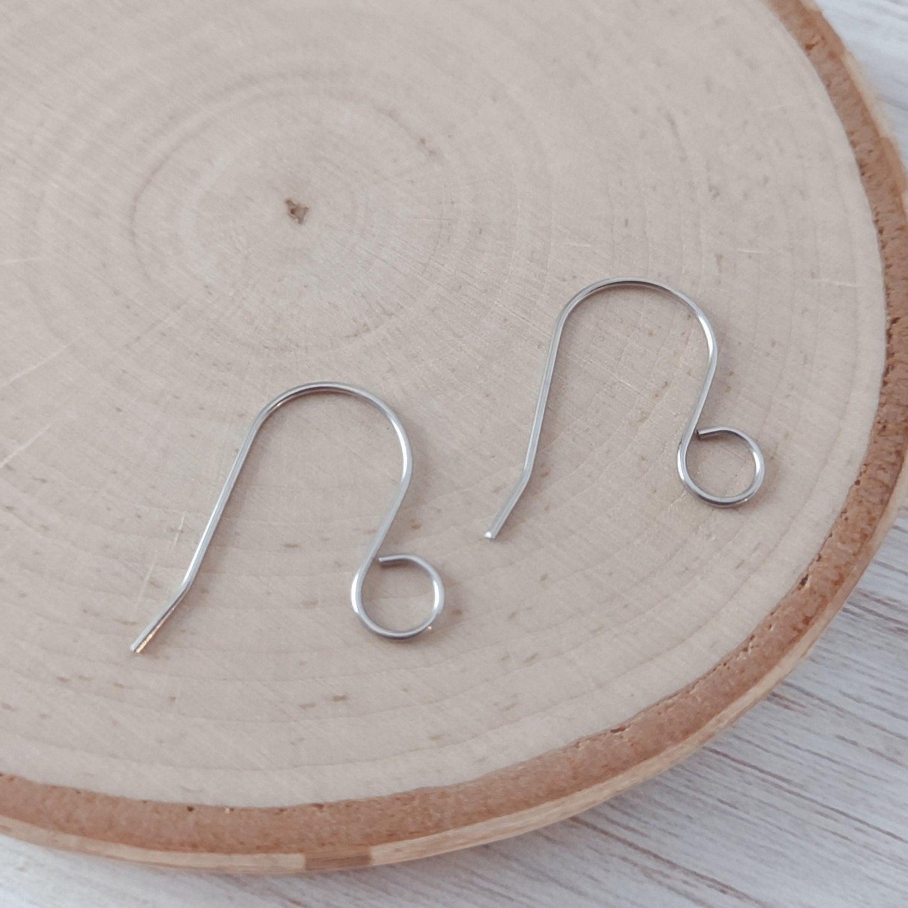 Silver Statement Large Loop Stainless Steel Ear Wires (6mm), 20 Pieces, Earring Hook 12 - 