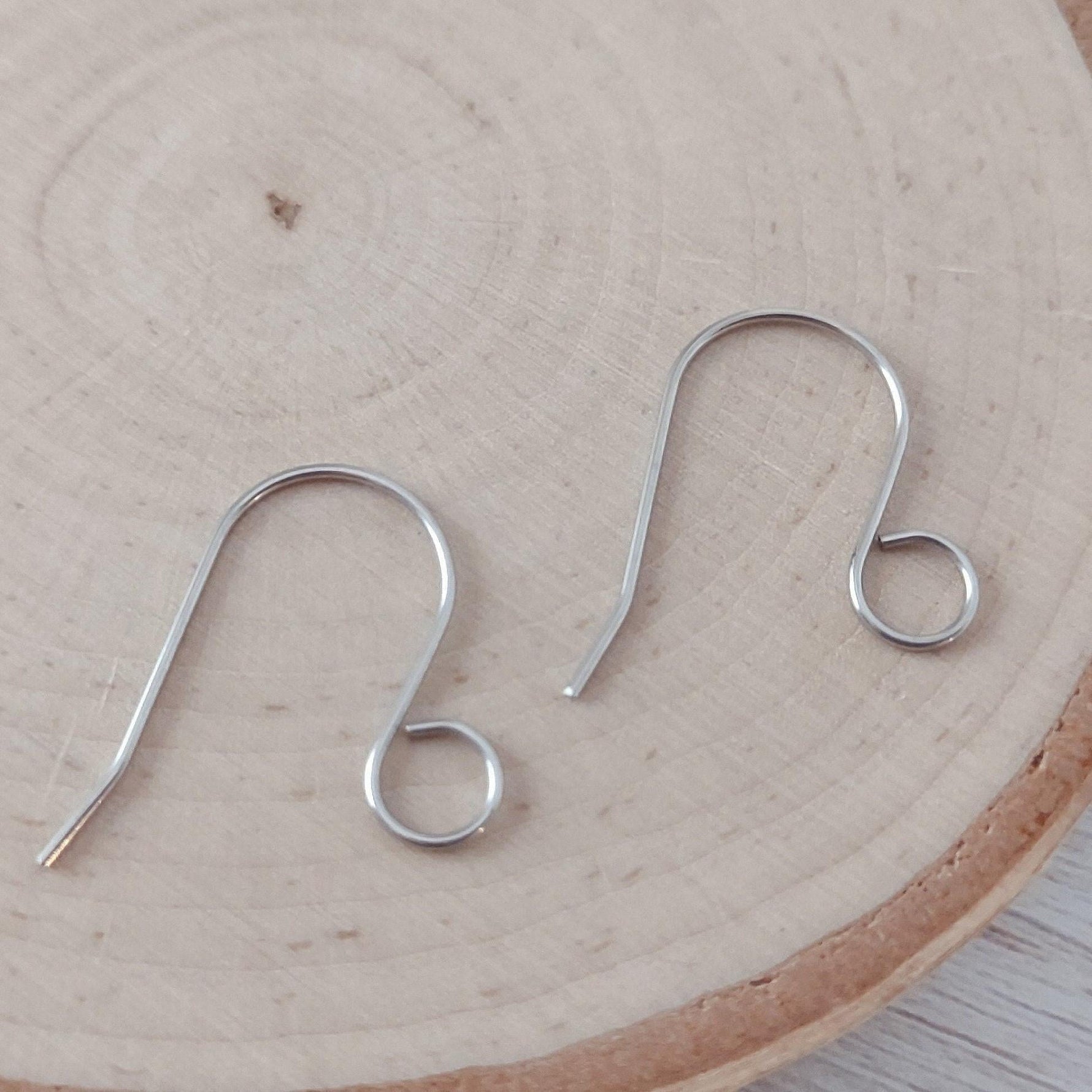 Silver Statement Large Loop Stainless Steel Ear Wires (6mm), 20 Pieces, Earring Hook 12 - 