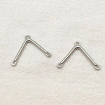 Silver V Shape Connector, 10 Pieces - 