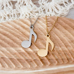 Single Music Note Necklace (Silver or Gold), 1 Total, Metal Blank 88 - 