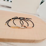 Sliding Bar Cord Bracelet (Silver, Gold, Rose Gold + Black Cord), 1 Total, Metal Blank 121 - 