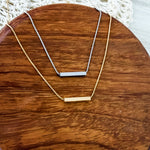 Sliding Horizontal Bar Necklace (Silver or Gold), 1 Total, Metal Blank 233 - 