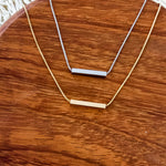 Sliding Horizontal Bar Necklace (Silver or Gold), 1 Total, Metal Blank 233 - 