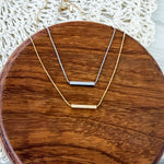 Sliding Horizontal Bar Necklace (Silver or Gold), 1 Total, Metal Blank 233 - 